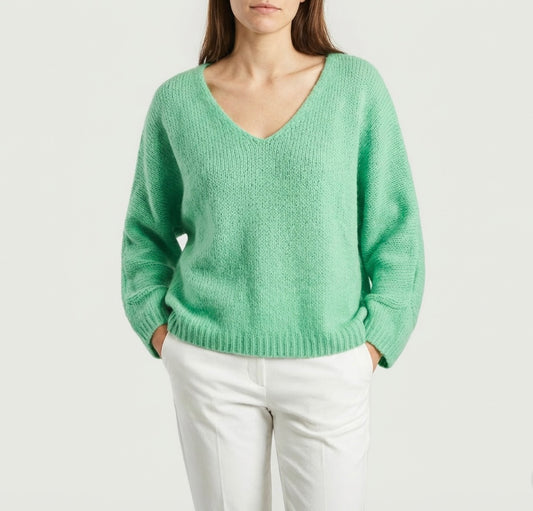Italian Collection - Oversized V-Neck Sweater