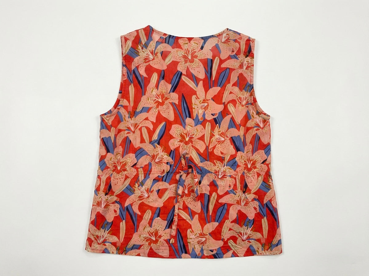 GOUBI: V-Neck Cotton Blouse