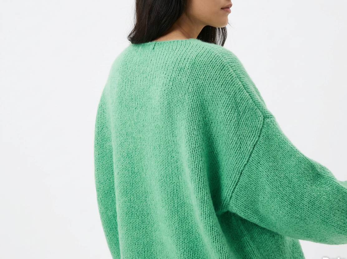Italian Collection - Oversized V-Neck Sweater