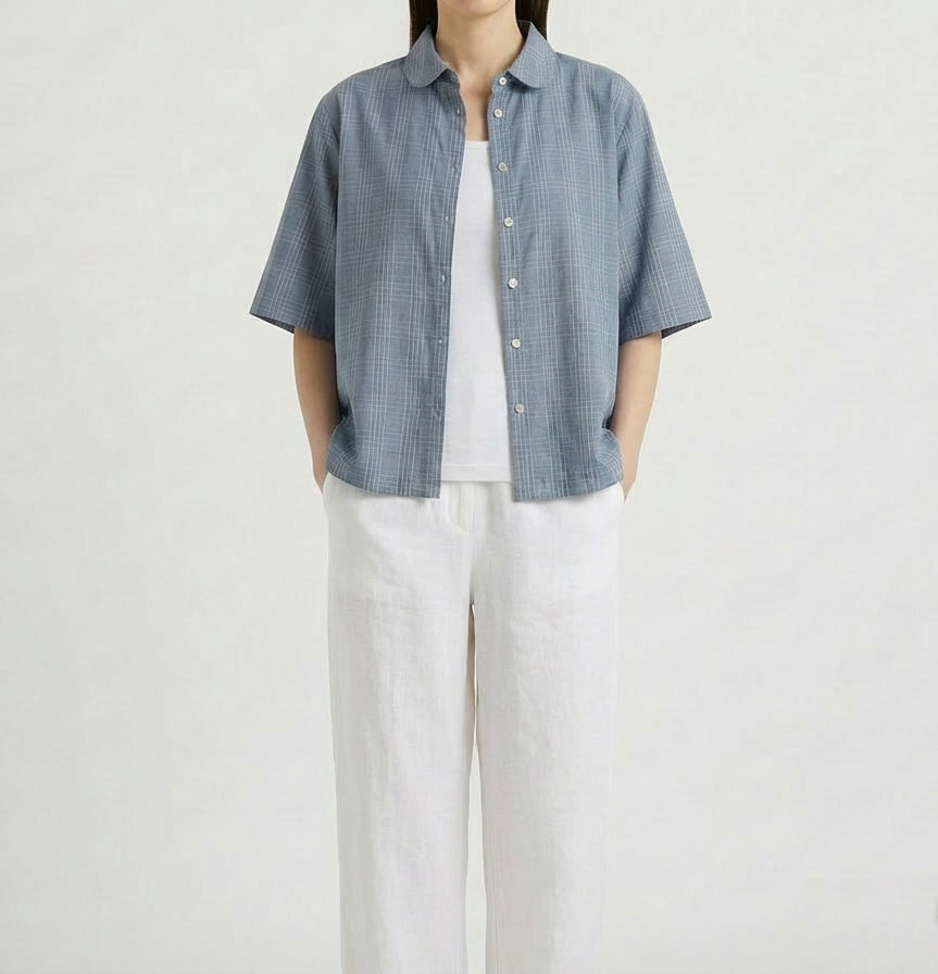 Shirt in Muted Blue One Size