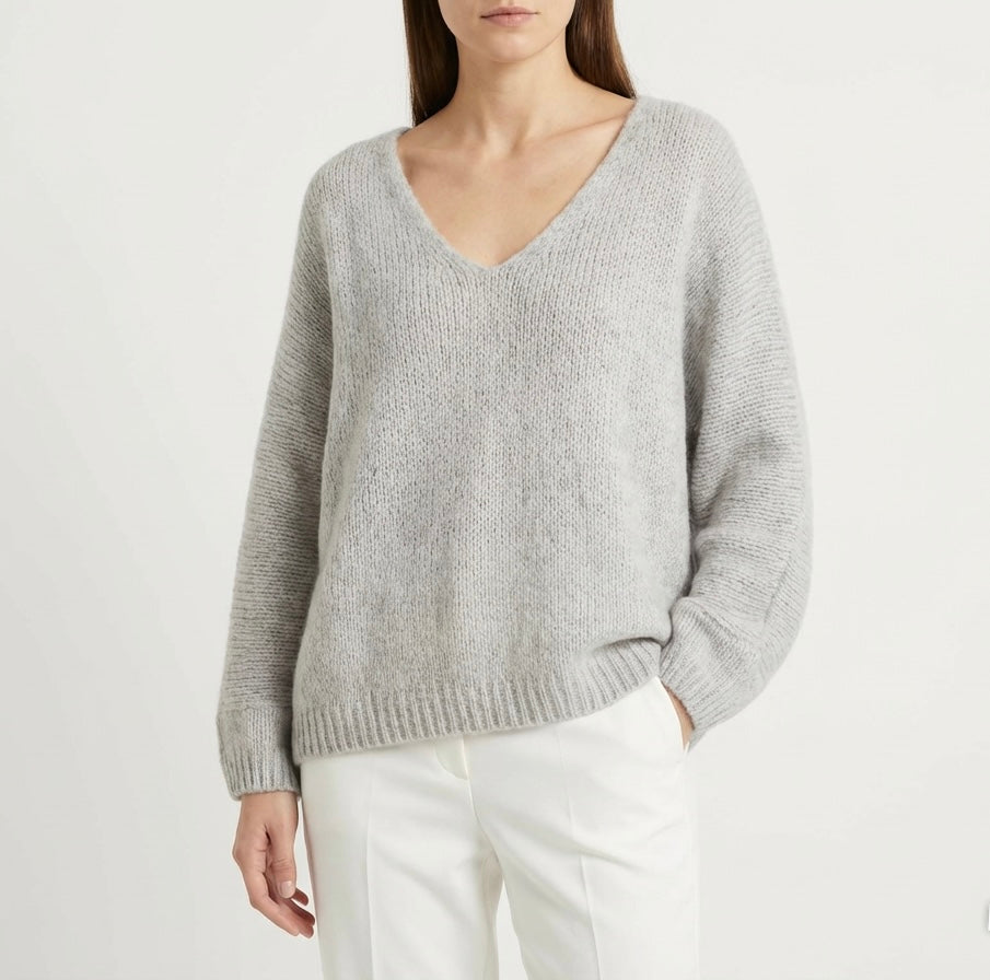 Italian Collection - Oversized V-Neck Sweater