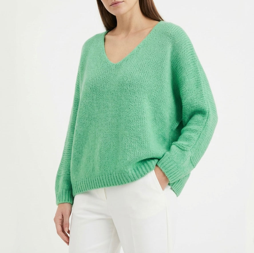 Italian Collection - Oversized V-Neck Sweater