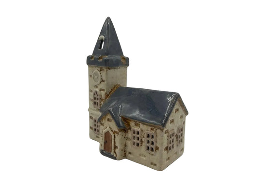 Village Church with Clock Tower - Tea Light Holder