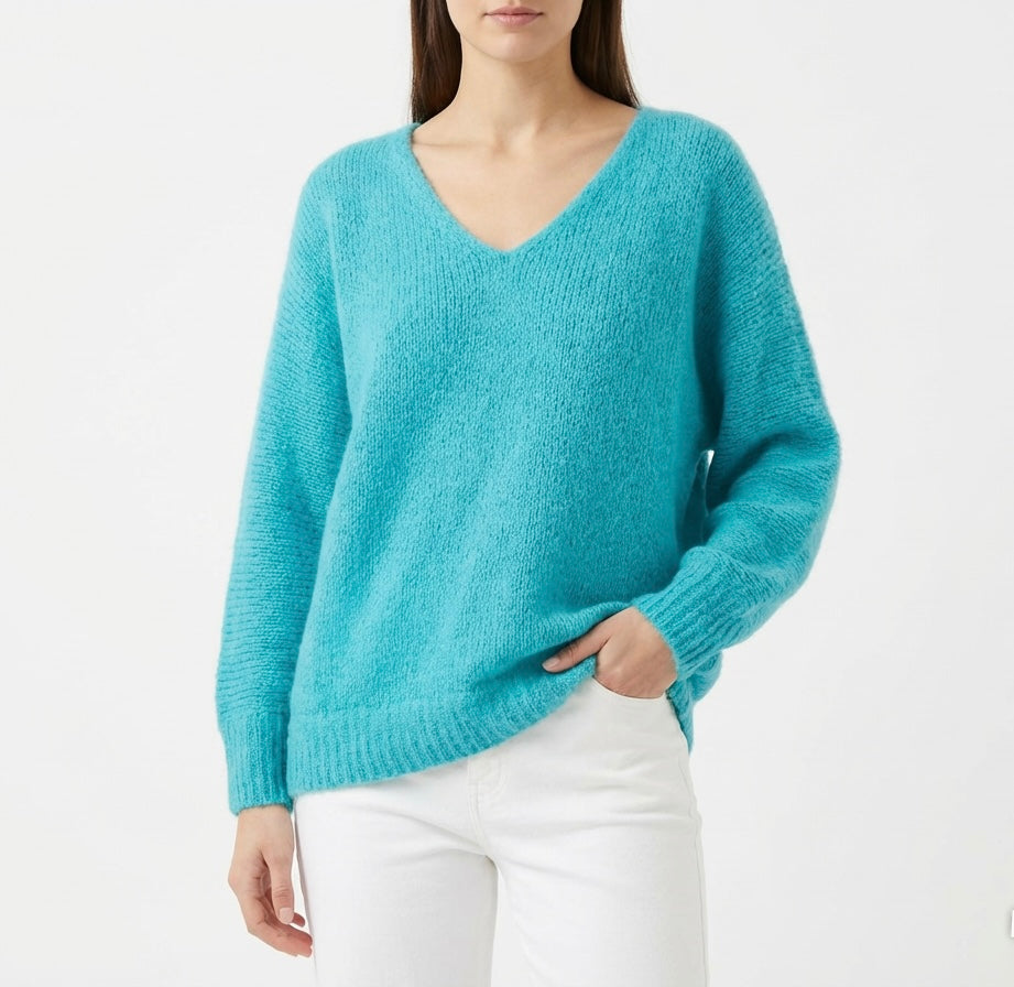 Italian Collection - Oversized V-Neck Sweater