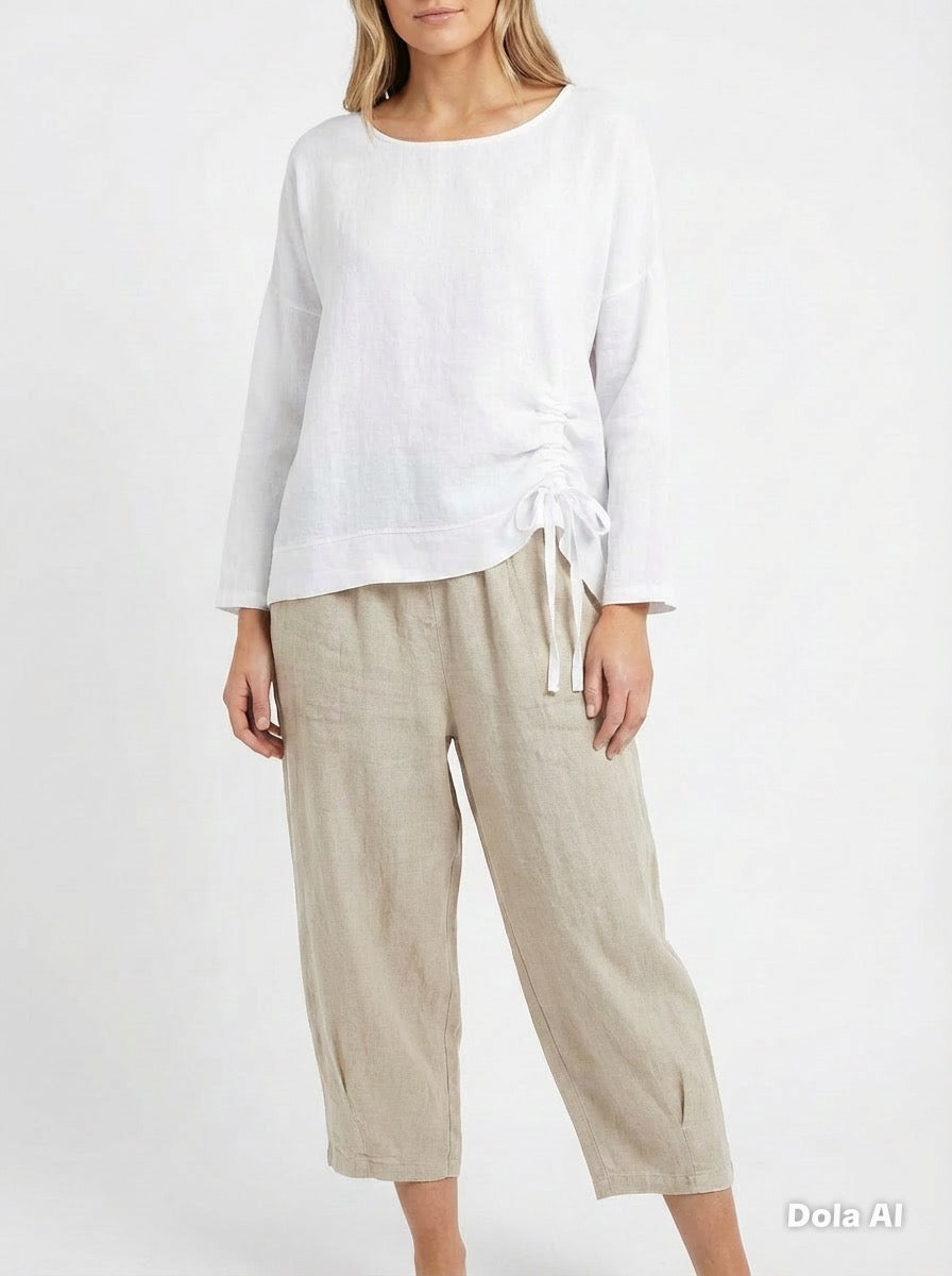 Italian Linen Harem Trousers - One Size