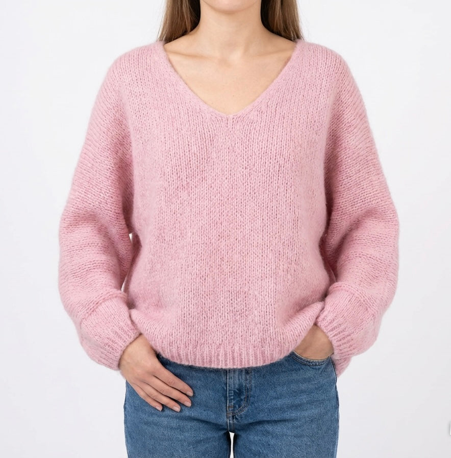 Italian Collection - Oversized V-Neck Sweater