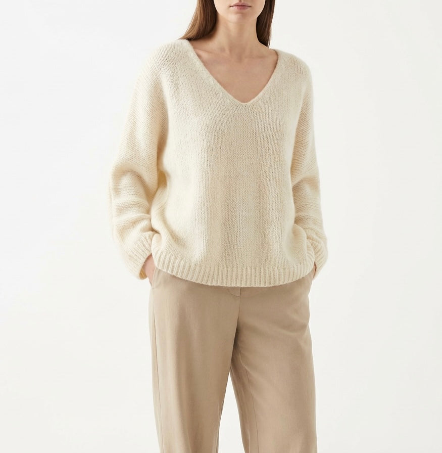 Italian Collection - Oversized V-Neck Sweater