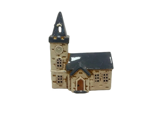 Village Church with Clock Tower - Tea Light Holder