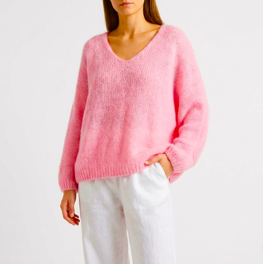Italian Collection - Oversized V-Neck Sweater