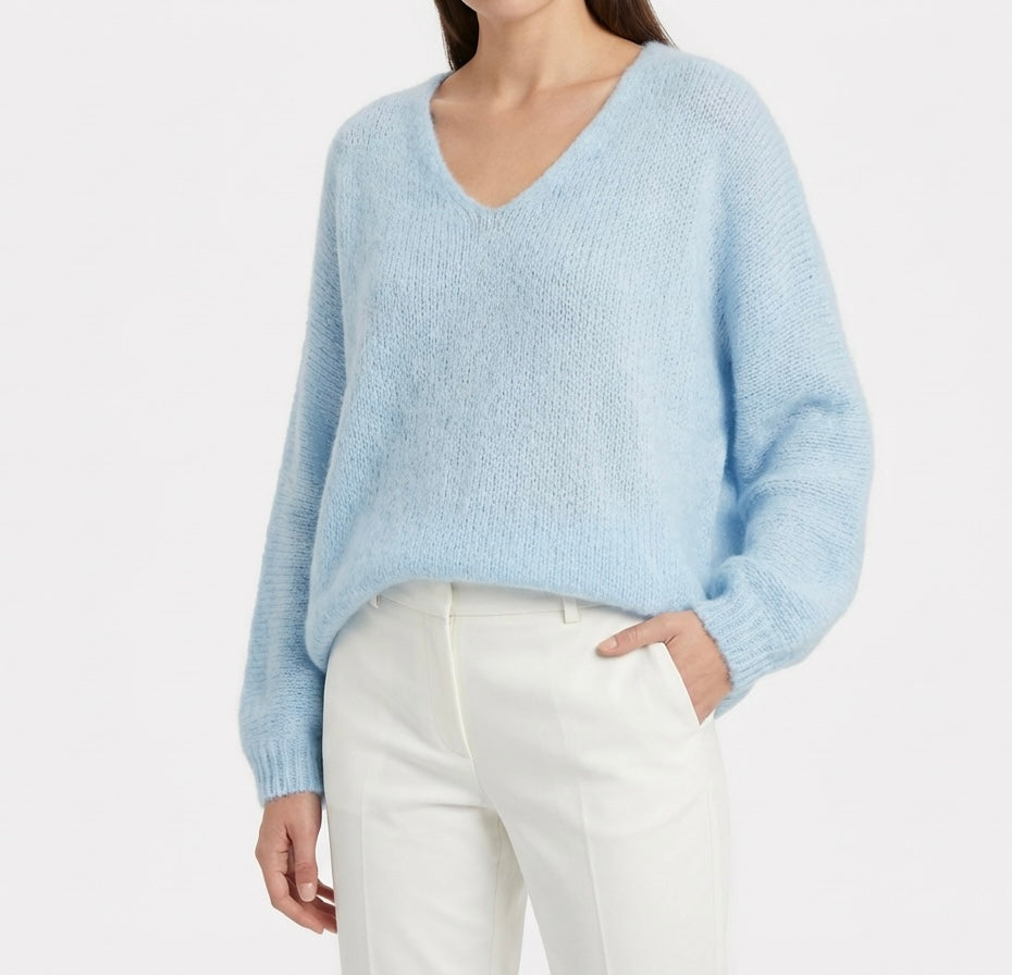 Italian Collection - Oversized V-Neck Sweater