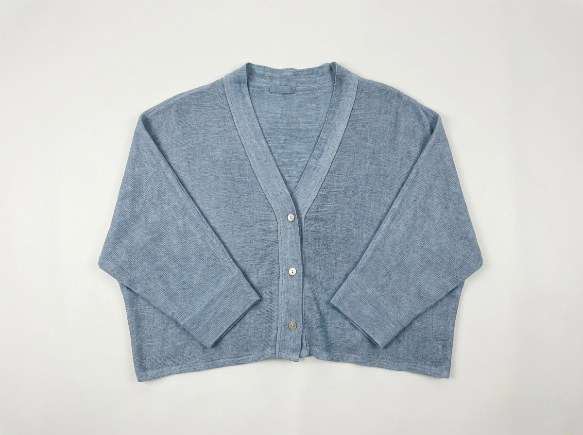 ITALIAN WASHED LINEN LONG SLEEVE CARDIGAN
