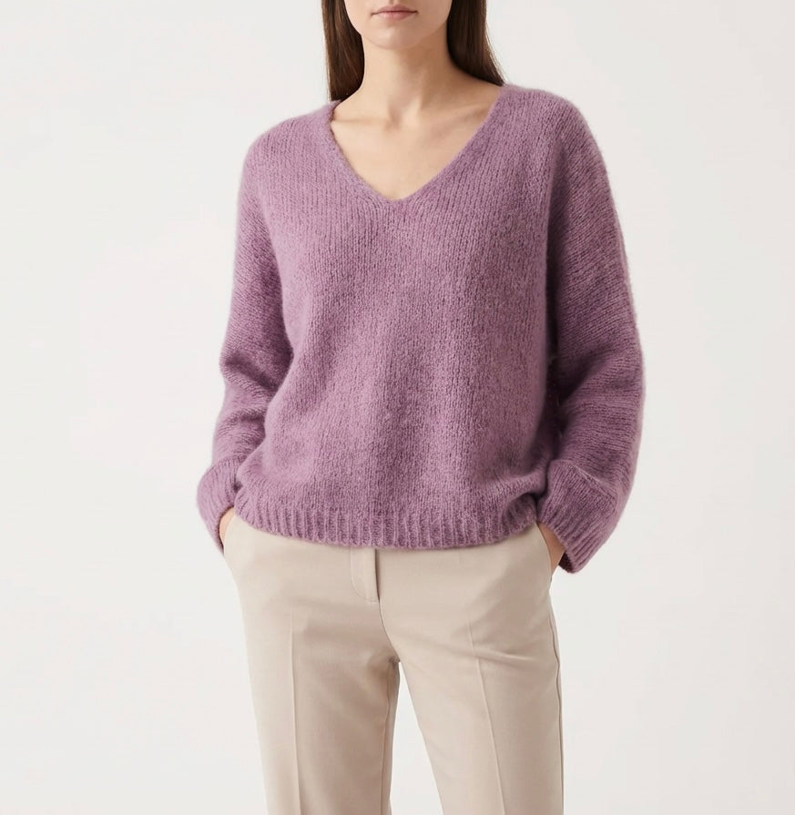 Italian Collection - Oversized V-Neck Sweater