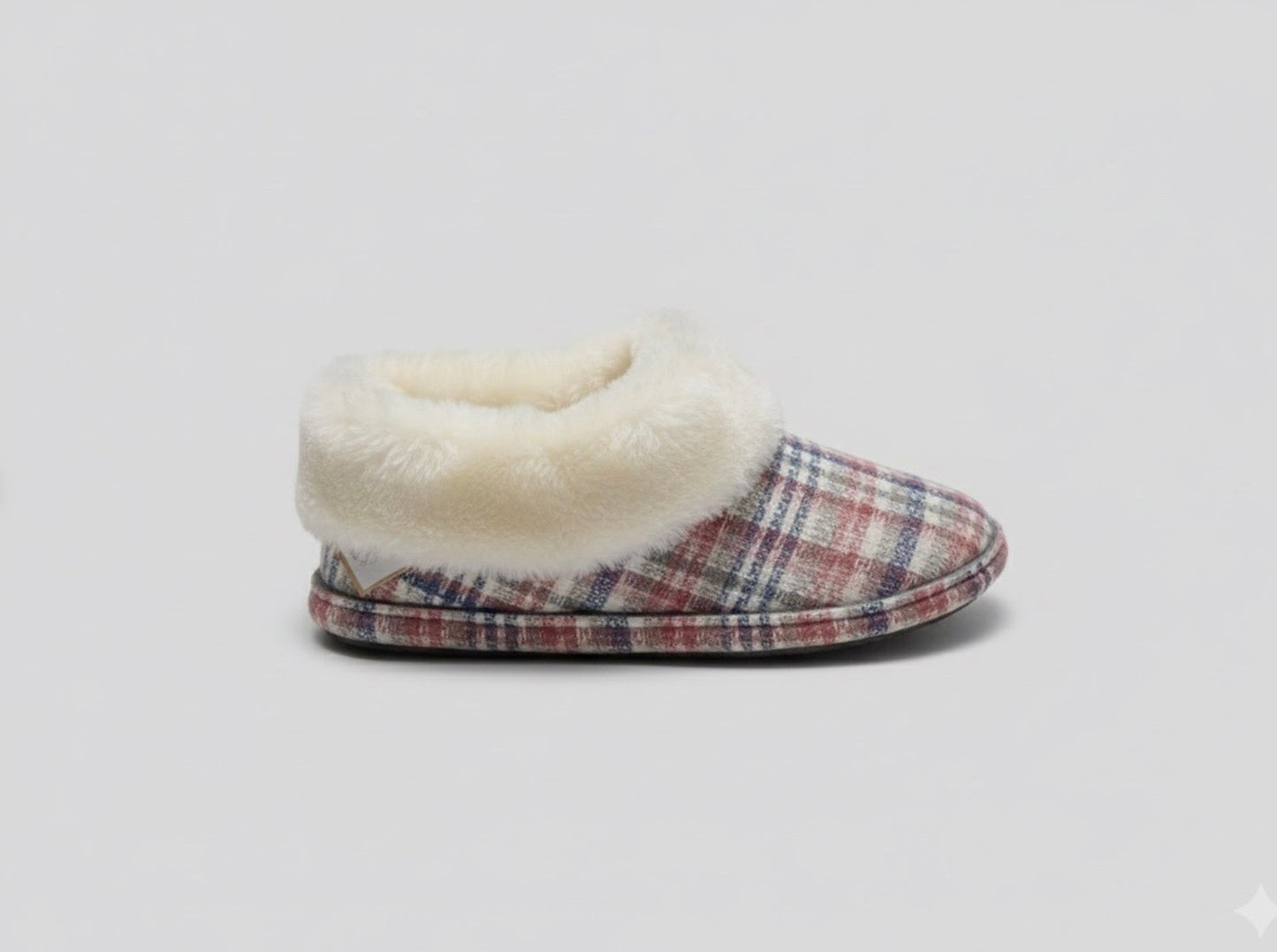 Joe&Joe Pink Tartan Ankle Bootee Slippers